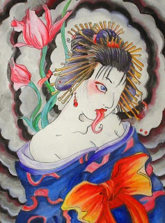 Japanese Geisha Tattoo Design 7