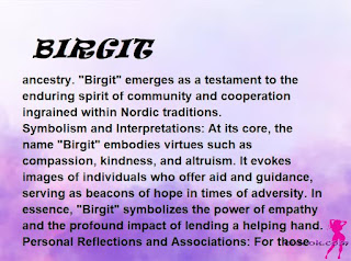 ▷ meaning of the name BIRGIT (✔)