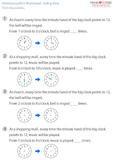 MamaLovePrint . Grade 1 Math Worksheets . Telling Time With o'clock and half past . Learning Time PDF Free Download (With Answer)