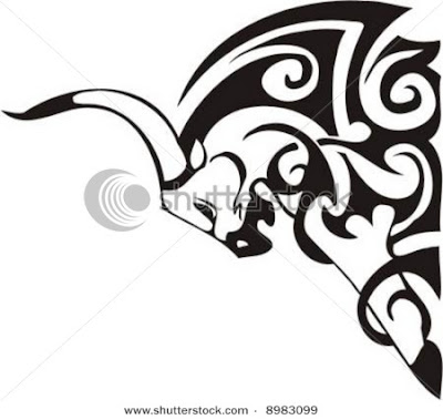 Tribal Art Buffalo Horn Design