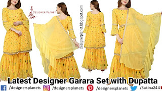 Yellow Garara and Sharara Set. Designerplanet