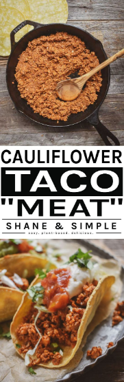  Make this delicious cauliflower mushroom walnut vegan taco meat CAULIFLOWER MUSHROOM WALNUT TACOS