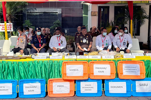 Kejari Banda Aceh Musnahkan Sabu dan Ganja Hasil 189 Perkara Berkekuatan Hukum Tetap