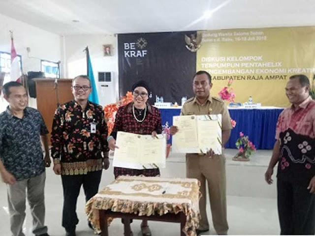 Pemda Raja Ampat dan Berkaf MoU Pengembangan Ekonomi Kreatif