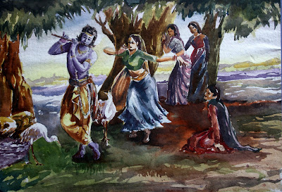 Krishna and Radha painting