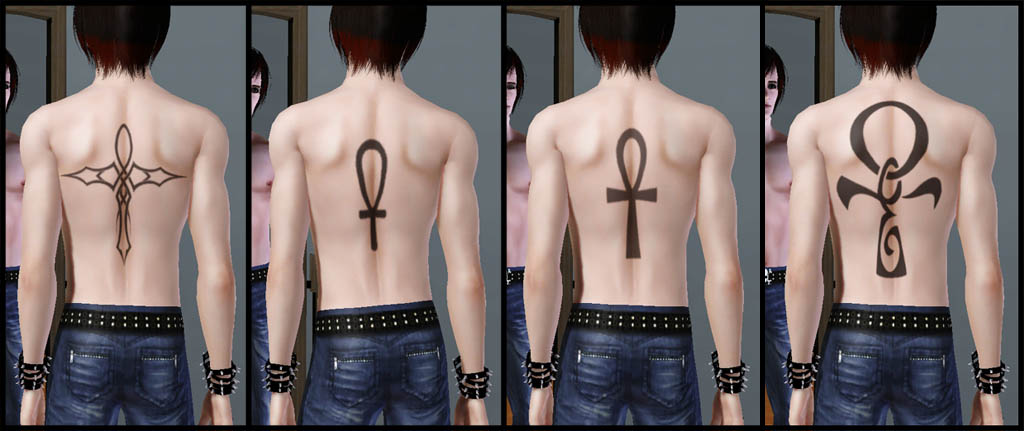 Ankh Tattoos - 4 designs by Astraea Nevermore. Download at Mod The Sims