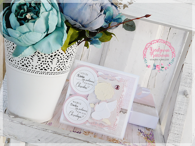 kartka na chrzest, handmade, scrapbooking