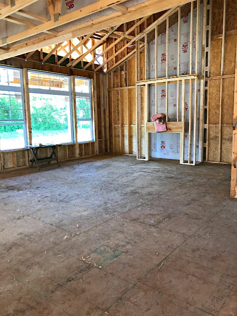 Two story great room with fireplace 