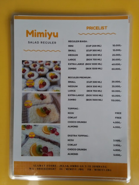 “Mimiyu Salad & Puding”, Rekomendasi Makanan Sehat di Jombang