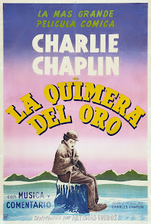 LA QUIMERA EL ORO. Argentina reposición 1950s: 75 x 100 cms. LA QUIMERA DEL ORO. The Gold Rush. 1925. Estados Unidos. Dirección: Charles Chaplin. Reparto: Charles Chaplin, Mack Swain, Georgia Hale, Tom Murray, Malcom Waite, Henry Bergman, Betty Morrisey.