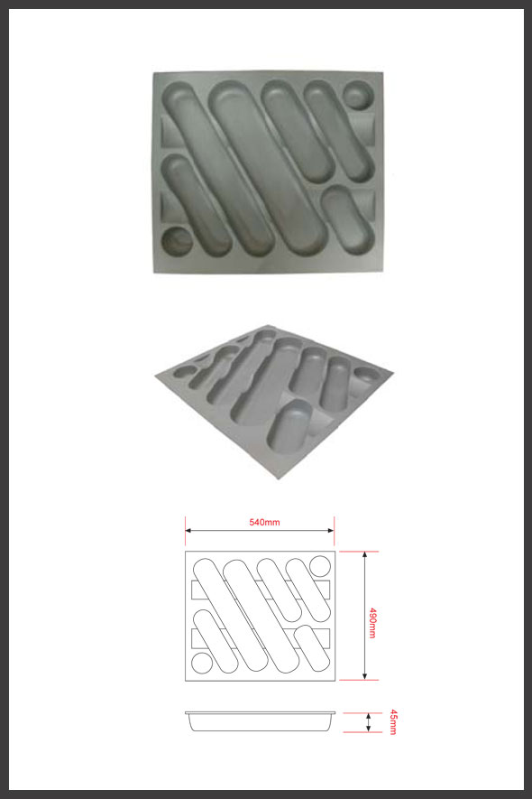  Rak  Sendok Plastik Pemasangan Dalam Laci Lintang Fittings