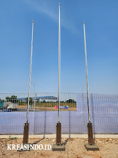 Tiang Bendera Stainless terpasang di PT Surya Tritunggal Kawasan MM2100 Bekasi