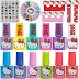 Mother's Day Hello Kitty Water-Based Nail Polish Set with Glittery, Opaque Colors and Nail Accessories for Kids and Girls