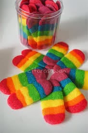 Rainbow Cookies or Biskut Lidah Kucing Pelangi