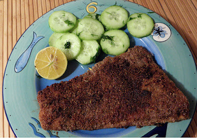 Plated Pecan Crusted Trout with Cucumber Pickles