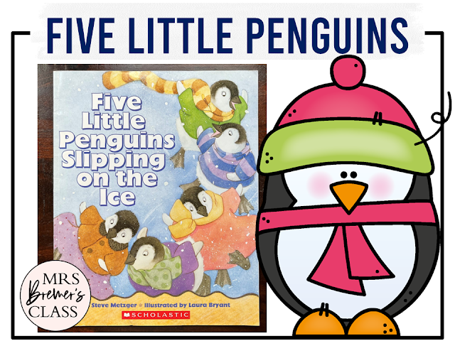 Five Little Penguins Slipping on the Ice book activities unit with  printables, reading activities & a craft for Kindergarten First Grade