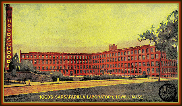 postcard showing lab, chimney in early 20th century