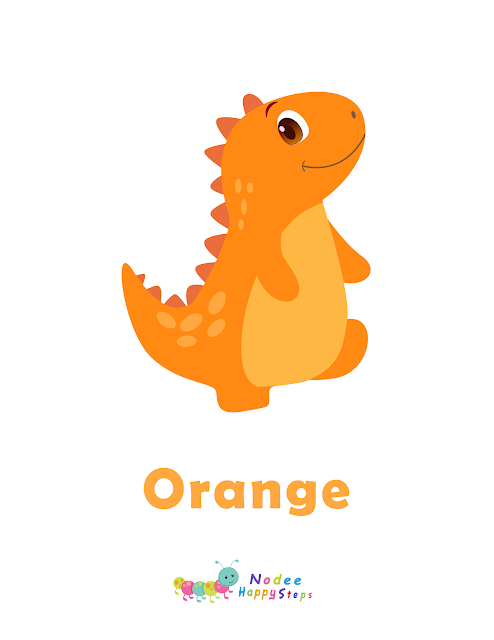Learn Colors with Dinosaurs - for kids - orange color