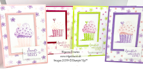 Hello Cupcake Pinkies Team Card Swap Stampin Up Nigezza Creates