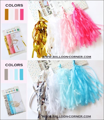 DIY Tissue Paper Tassel Garland (Pink & Blue)