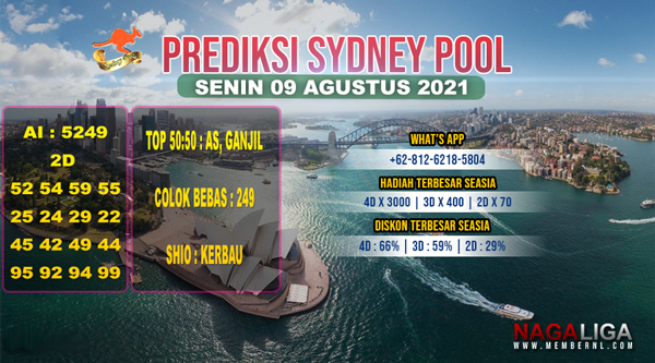 PREDIKSI SYDNEY  SENIN 09 AGUSTUS 2021