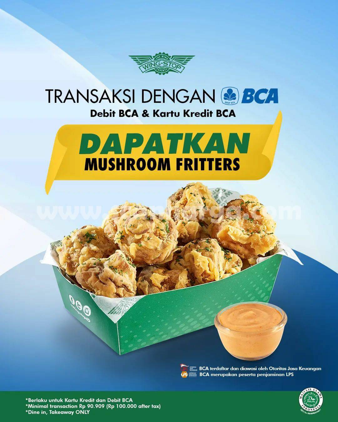 WINGSTOP Promo GRATIS Mushroom Fritters dengan Kartu BCA