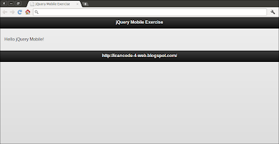 jQuery Mobile Exercise on Google Chrome running on Ubuntu desktop