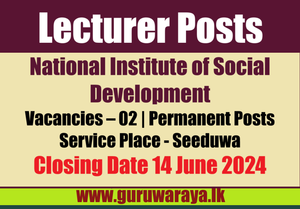 Lecturer - National Institute of Social Development