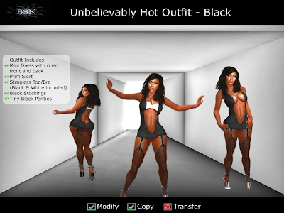 BSN Unbelievably Hot Outfit - Black