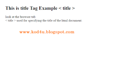 HTML title Tag Example