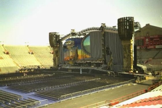 A picture of the main stage of the Rolling Stones Voodoo Lounge Tour taken by Tom Bowser a few hours before the concert. Tom Bowser worked the night of the show.