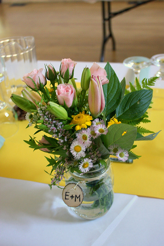 mason jar herb centerpieces