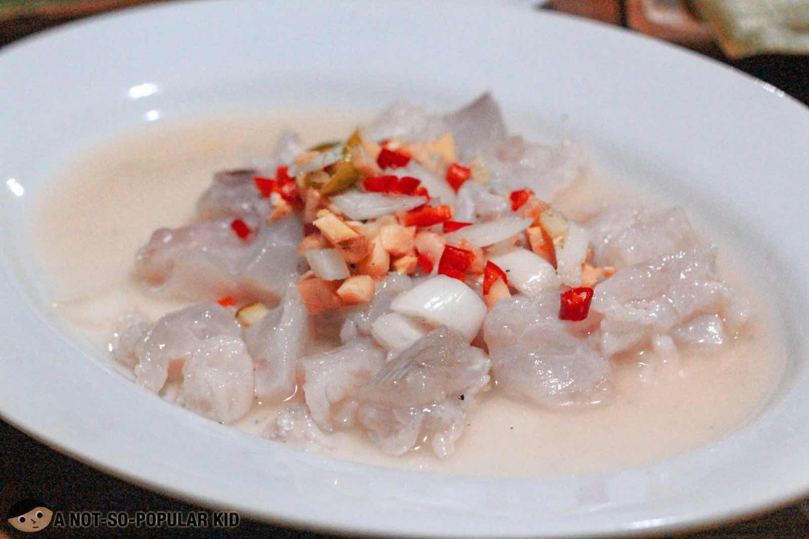 Kinilaw na Tangiue in Ningnangan Seafood Paluto, Bulacan