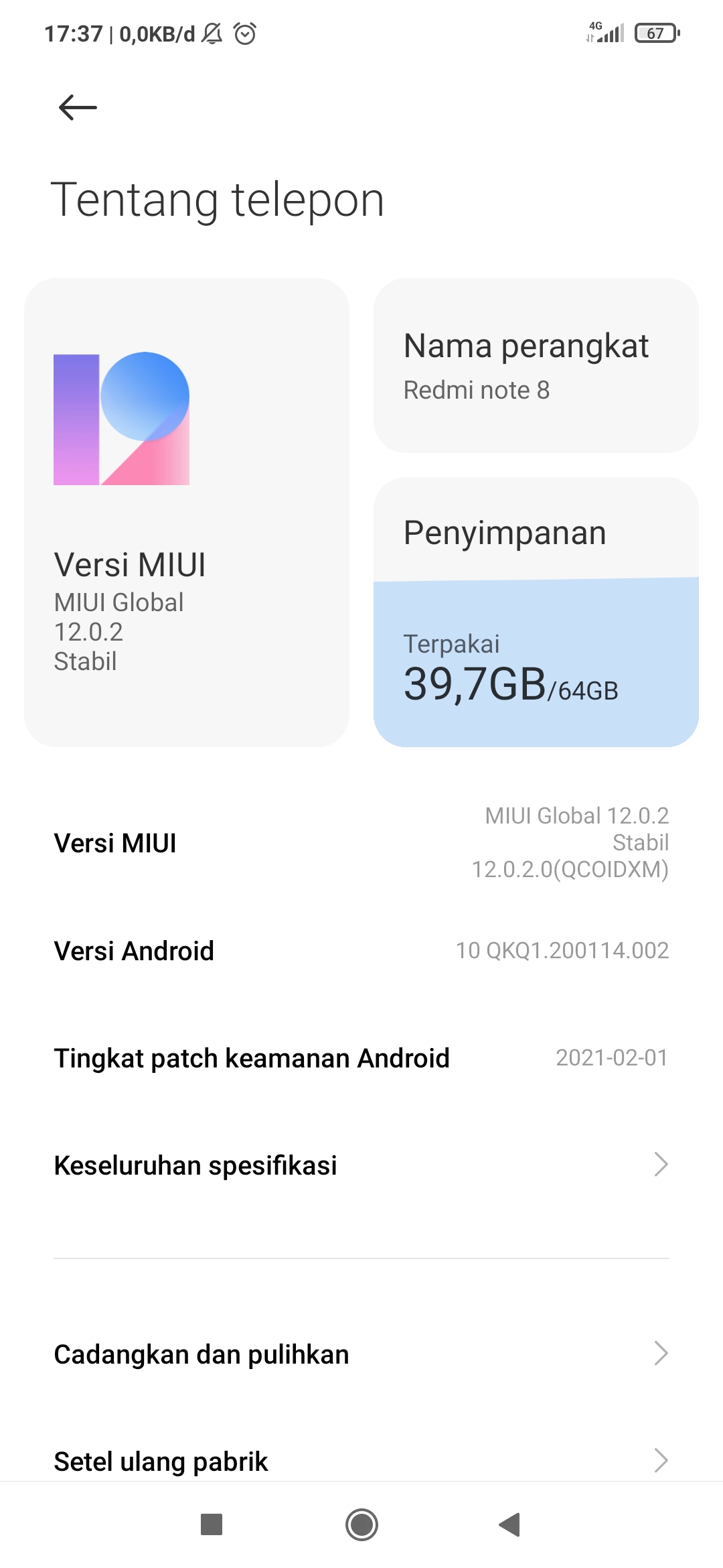 MIUI Versi Stable 12.3 untuk Redmi 8