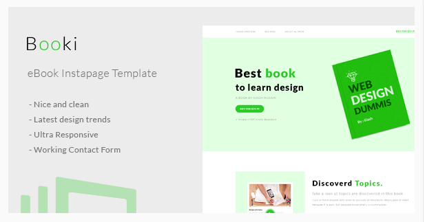 Booki - Instapage Book Landing Page Free Download 2018