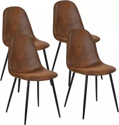 Brown Leather Dining Chair - 2023