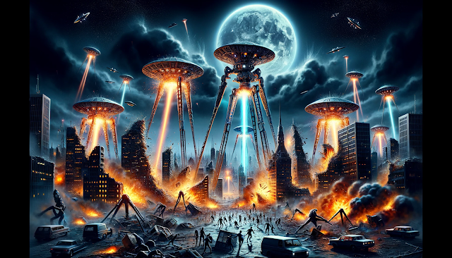 War of the Worlds: When & why did the Martians place their tripod war machines into the Earth?