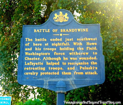 The Battle of Brandywine Historical Marker in Chester County, Pennsylvania