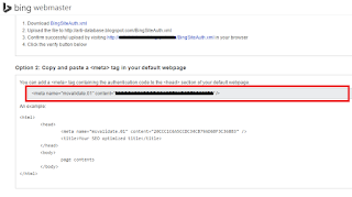 kode verifikasi webmaster tools bing