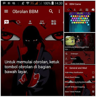 Download BBM Mod Theme Anime Uchiha Itachi v3.1.0.13 Apk Terbaru