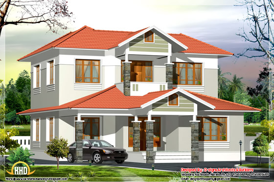 2500 square feet Kerala style 4 bedroom house design