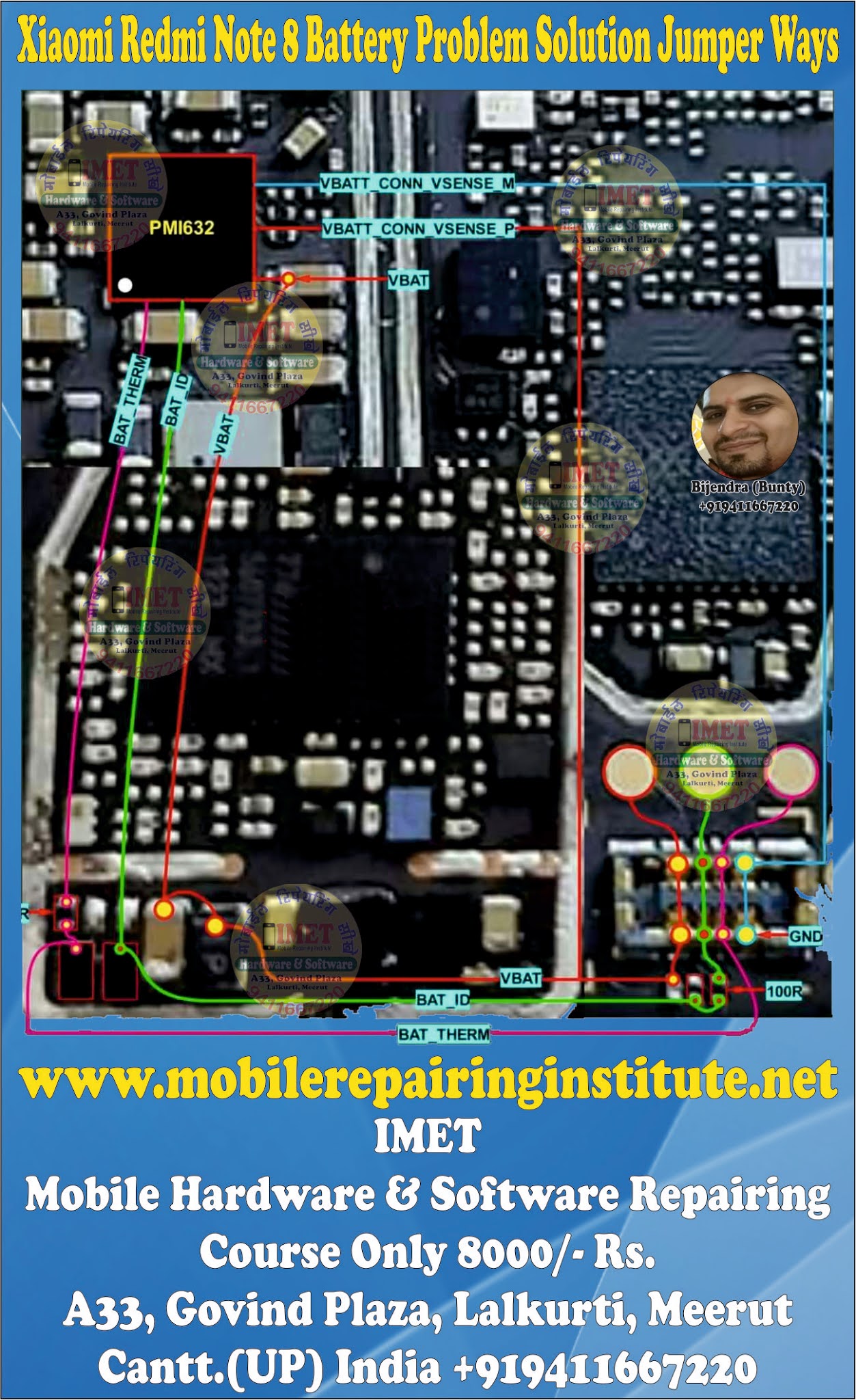 Xiaomi Redmi Note 8 Battery Problem Solution Jumper Ways Mobile Repairing Institute Imet Mobile Repairing Course