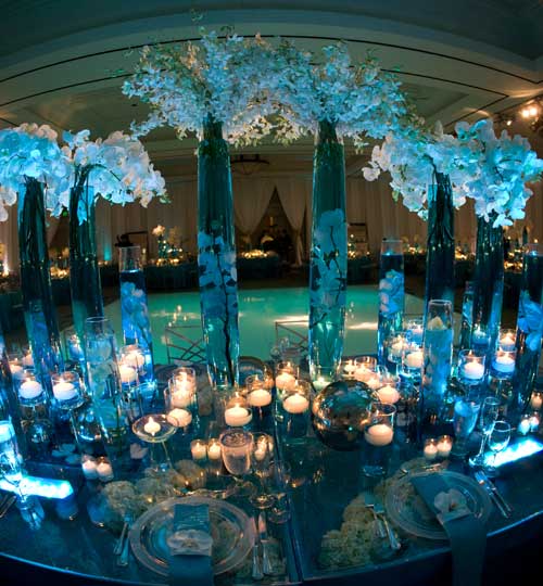 The Reception features lighting which washed the ballroom in a deep 