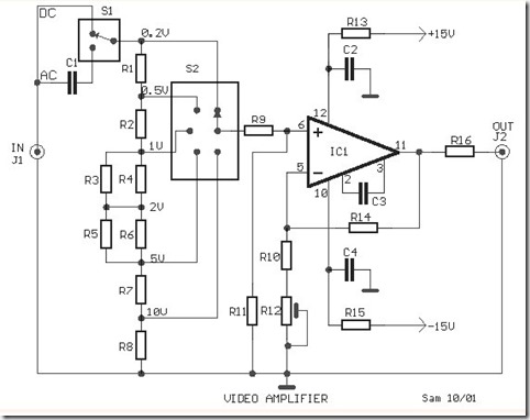 Video-Amplifier-Simple-Circuit-Diagram-with-op-amp