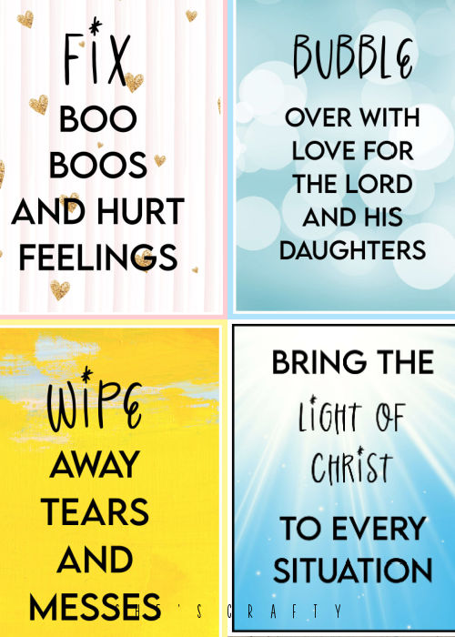 Printables for YW camp adult gifts.