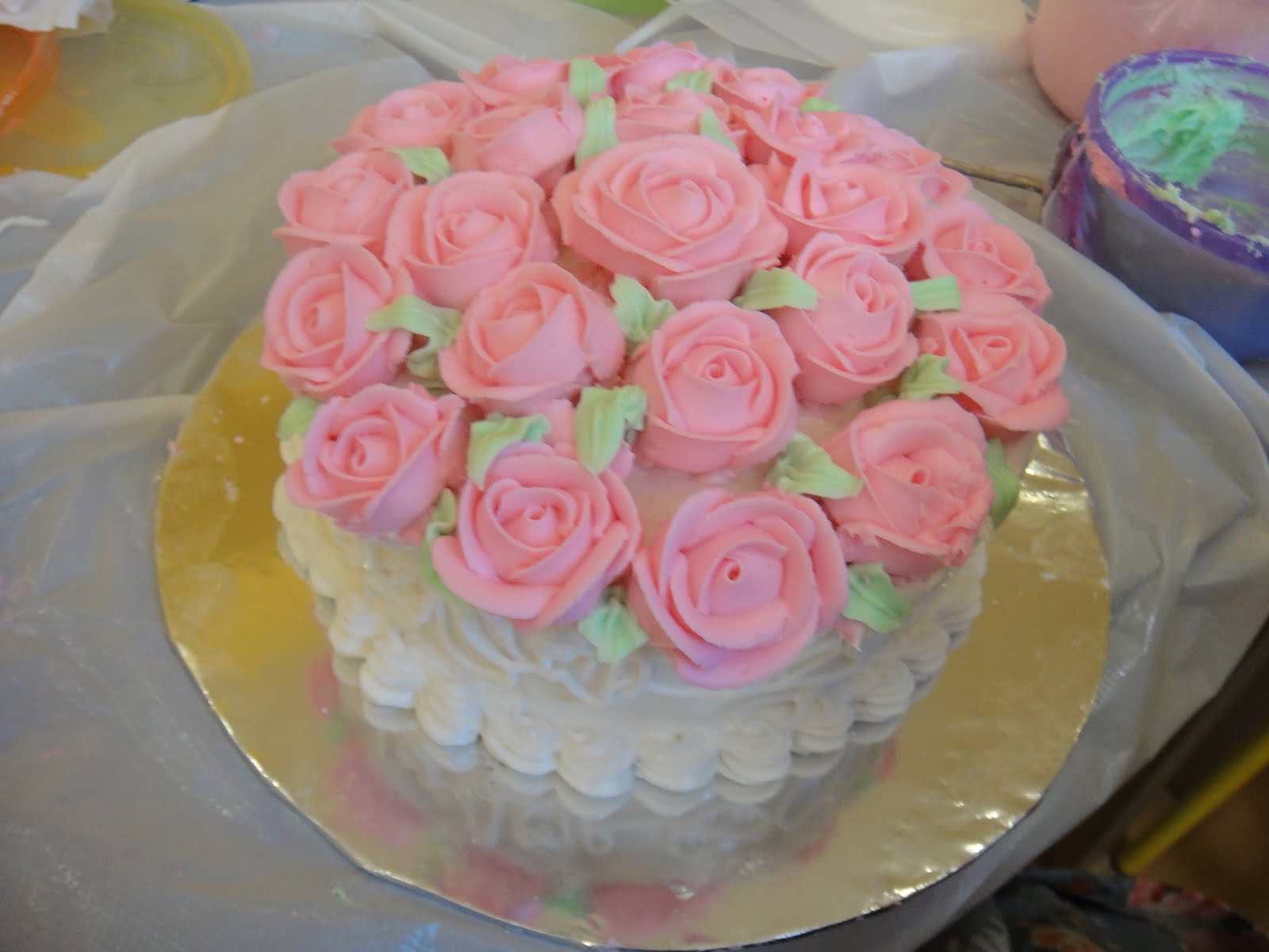 PreciousMoments Lovely Homebake Buttercream  Rose  Cake 