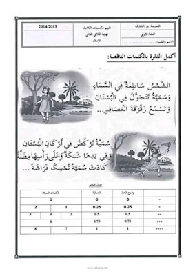 نماذج اختبارات  للفصل الدراسي الثاني جميع المواد للسنة أولى ابتدائي الجيل الثاني 2021