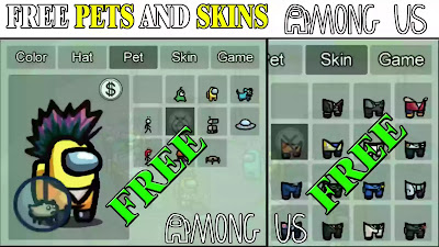 GET FREE PET AND SKIN IN AMONG US