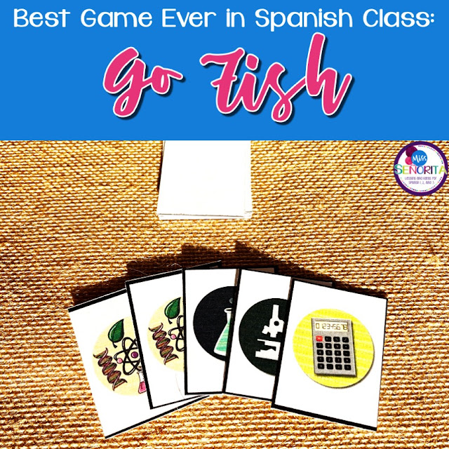 Spanish Classroom Vocabulary Game (Ve a pescar-Go Fish)