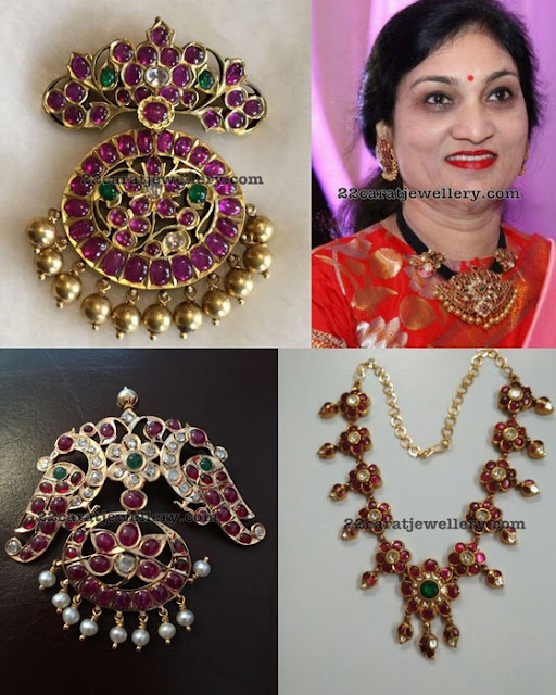 Attractive traditional Burmese rubies pendants in addition to uncomplicated necklaces amongst pearls in addition to gilt b Burmese Rubies Pendant Sets 